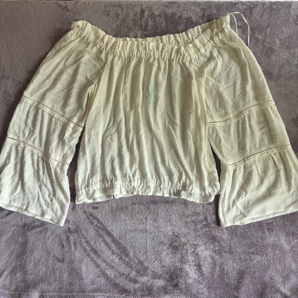 Maurices Clip Dot Smocked Off The Shoulder Top size L - Picture 6 of 6